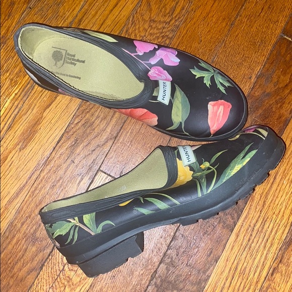 Hunter Royal Horticultural black rubber shoes sz 9 - Picture 3 of 7